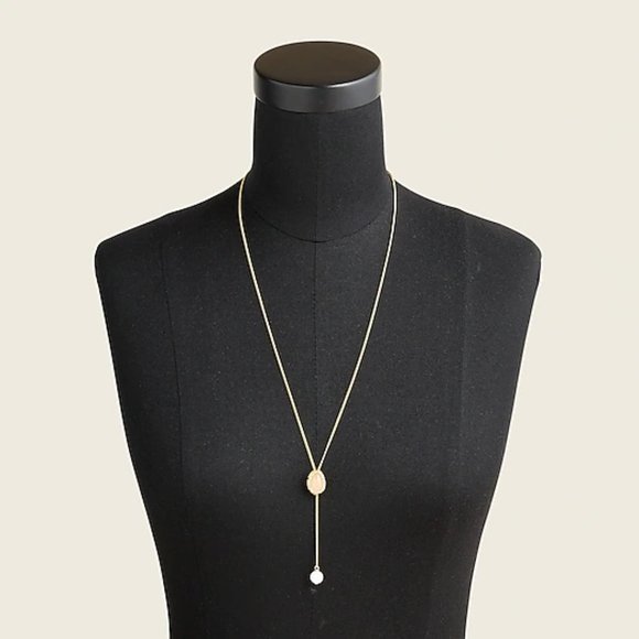 J. Crew Gold-plated Stone and Freshwater Pearl Drop Necklace - Picture 3 of 5